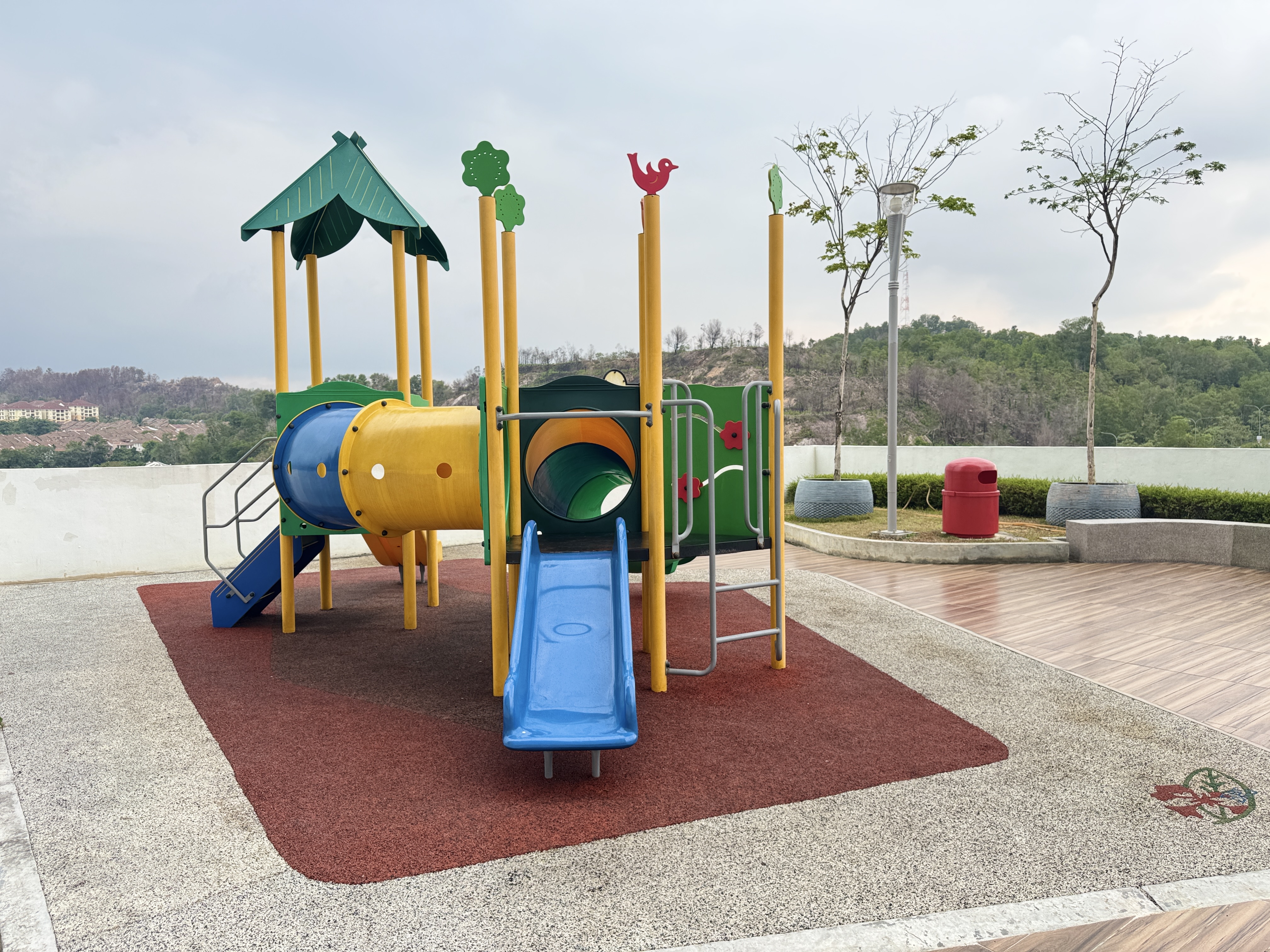 Acacia playground climbing frame and slides